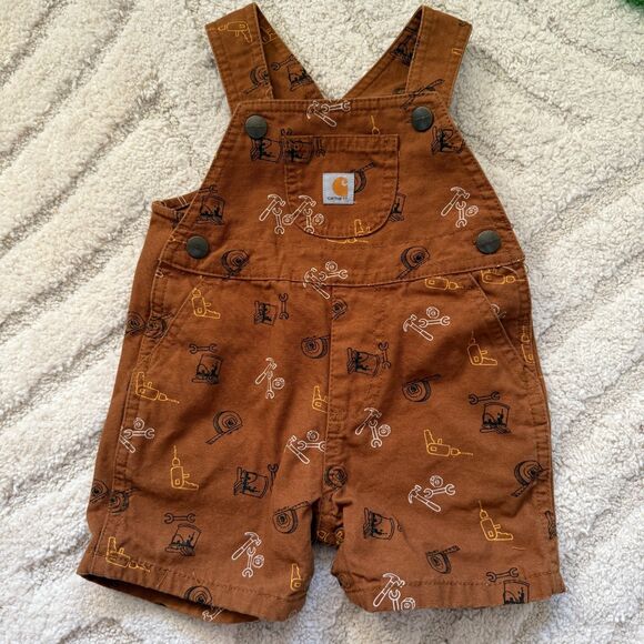 Carhartt Brown Kids Overalls Size 12 Months - Picture 1 of 6